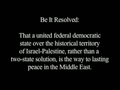 Watch video: Resolution of the Israel-Palestinian Conflict