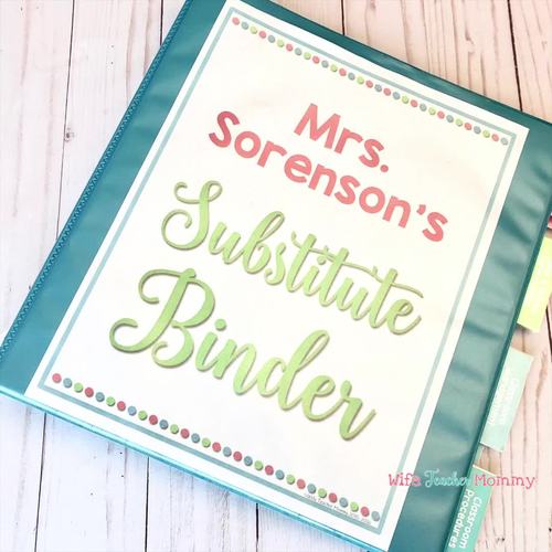 Editable Substitute Binder Forms for your sub binder or sub tub!