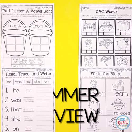 Preschool (PreK, Pre-K) Summer Review - Summer Homework | TpT