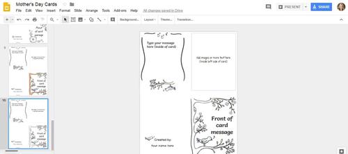 Mother's Day Card Templates in Google Slides by Make Way For Tech