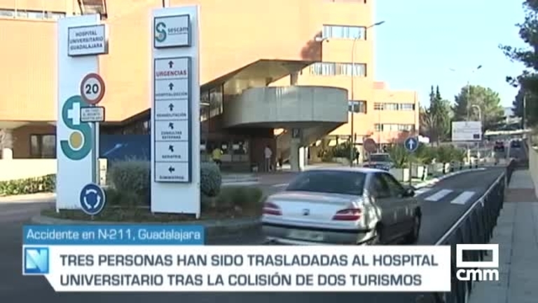 Tres personas heridas al chocar dos turismos en Anguita (Guadalajara)