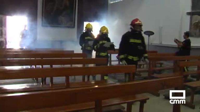 Más de 200 efectivos participan en un simulacro de incendio en la Catedral de Cuenca