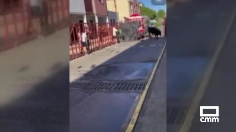 Susto en Mocejón (Toledo) tras escaparse un toro del recorrido en un encierro
